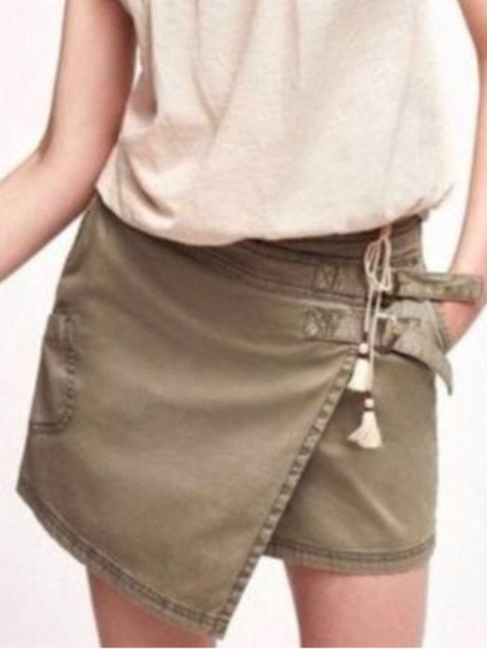 Anthropologie Hei Olive Green Cargo Utility‎ Skort